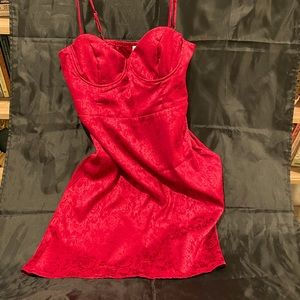 Princess Polly Diva Mini Dress Deep Red Satin